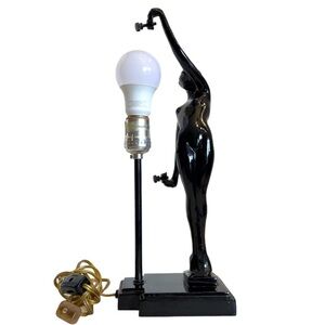Vintage Sarsaparilla Art Deco1984 Glass Moon Lady Nude Woman Nymph after Frankar